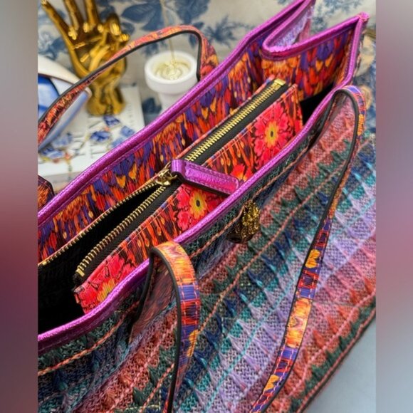 🆕 KURT GEIGER LONDONN 🧿 X MATTHEW WILLIAMSON Large Square Woven Shopper Tote - Picture 10 of 14